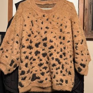 Boutique leopard print sweater 2x